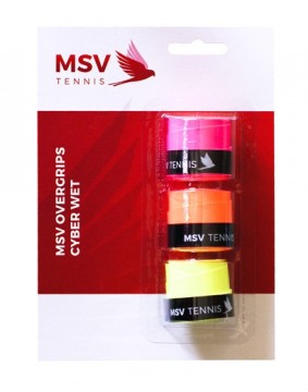 MSV OVERGRIP CYBER WET 3-PACK - NEON/ ORANSJE/ ROSA