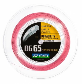 Yonex BG 65 Titanium Pink. Coil 200 meter